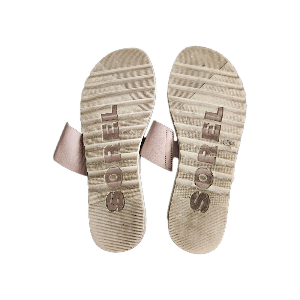 Sorel Ella II Slide Mauve Vapor Sandal Flats Snake Print Leather Women's 9.5 - Picture 6 of 7